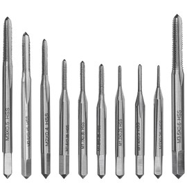 Bestgle Mini Tap Drill Set, Set of 10, Chamfer Tap, Drilling, Threading, Tap, Spiral Drill Bit Tap Dice Set, HSS 6452 High Speed Steel Material