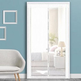 Dual Magnetic Screen Door Mosquito Net for Entrances & Rooms White 100x210cm