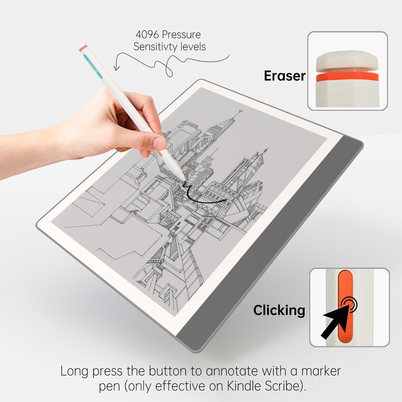 TNRV Replacement for Kindle Scribe(10.2" Model) Pen,Remarkable 2 Pen,Supports 4096