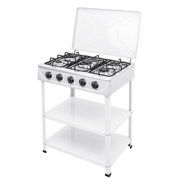 5 Burner Propane Gas Stove, Freestanding Rectangular Gas Cooktop with