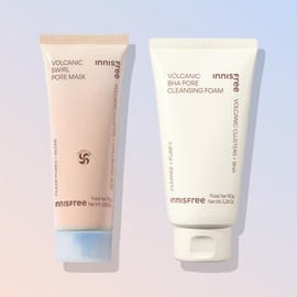 innisfree 이니스프리 모공 2종세트 화산송이 모공 듀얼 마스크 110g + 화산송이 바하 모공 폼클렌징 150g