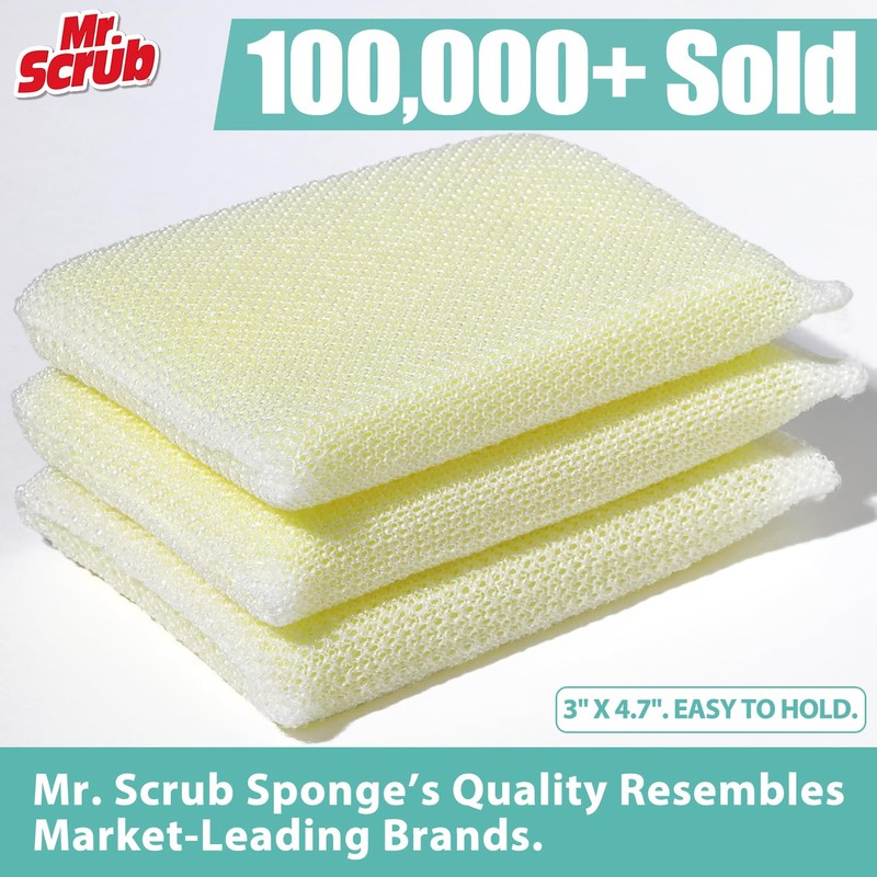 Mr. Scrub All-Purpose Sponges, Non Scratch, for Washing and Cleaning
