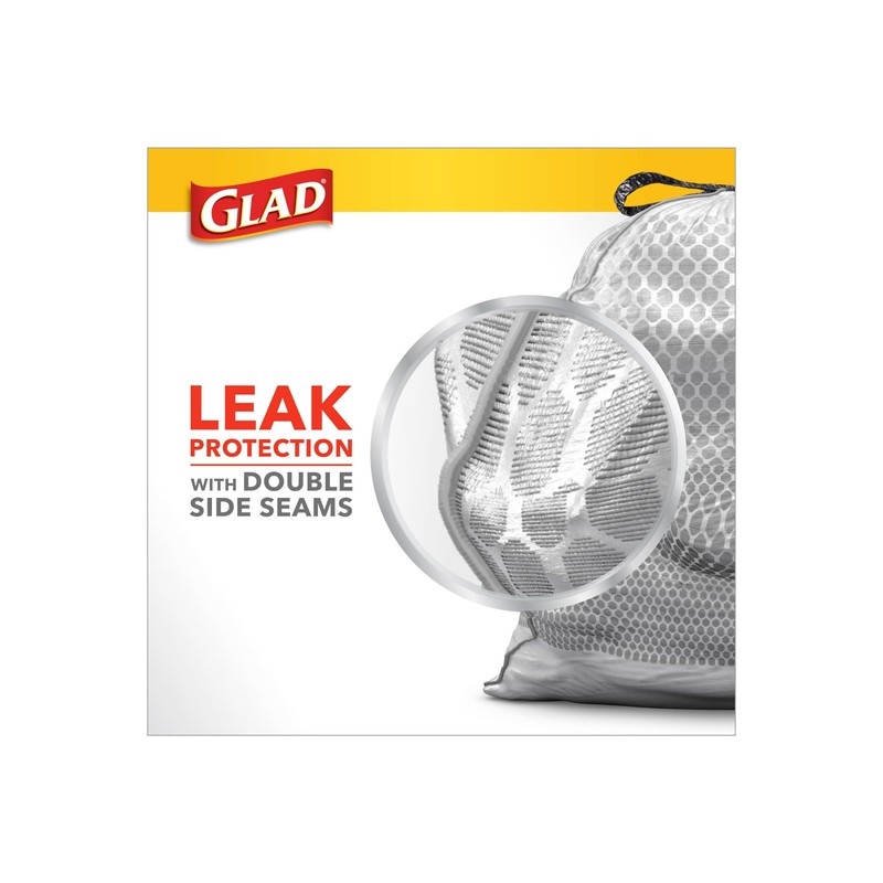 Glad 13 Gallon Tall Kitchen Drawstring Trash Bags, 120 Count