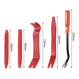 Maykafay 5 Stück Hebelwerkzeug Auto, Demontage Werkzeug Auto, Auto Zierleistenkeile Set,Kunststoff Hebelwerkzeug Set für Fahrzeug Innen Verkleidung Reparatur Zierleisten Keil Clip Löser,Rot