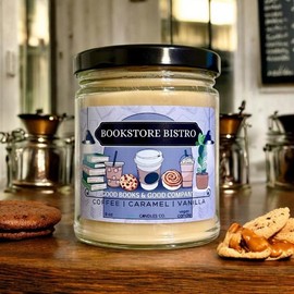 Bookstore Bistro Candle | Hand Poured Vegan Wax Blend Candle | 9 oz, 4 oz, 2 oz Snap Bar - Size: 4 oz. Jar