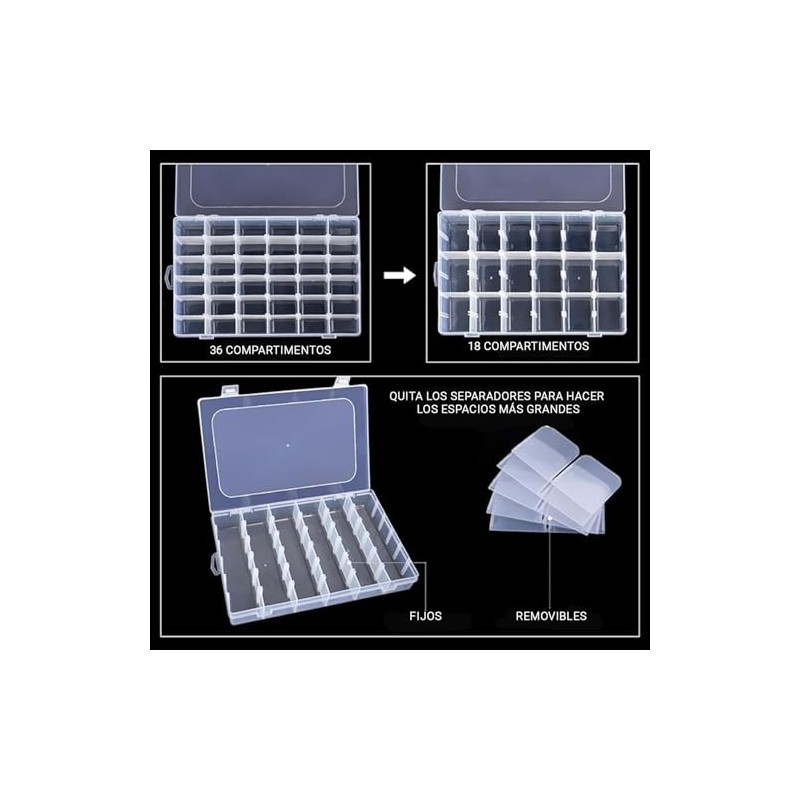 Timotech Paquete de 2 Cajas Organizadoras de Plástico, Transparente de