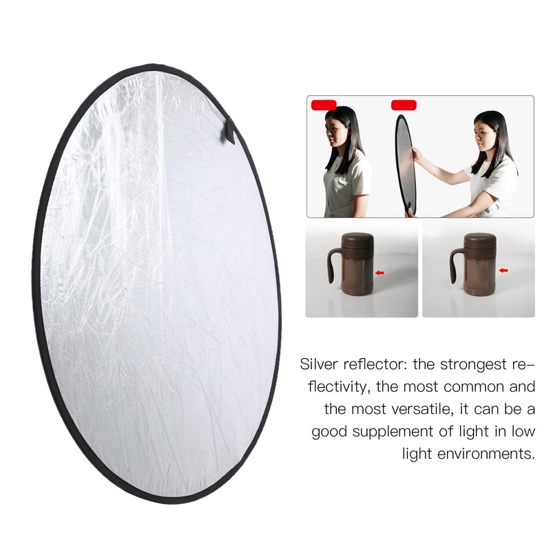 110cm Round Reflector 2 in 1 Collapsible Round Photography Reflector