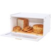 ETMI White Bread Box for Kitchen Countertop - Large Modern