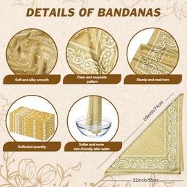 HDXSMJV 36 Pack Bandanas for Women Men Cowboy Bandana Novelty Bandanas Bulk Paisley Bandana Scarf for Party Costume