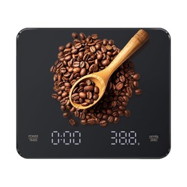 OBEST Báscula de Café con temporizador, Báscula Digital Precisa para cocina y alimentos con Función de Tara Automática, Báscula Barista de Precisión 3 kg/0,1 g, unidad g, oz, ml