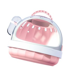 Guinea Pig Carrier Cage with Water Bottle, Portable Hamster Travel Carrier Carry Case for Small Pets, Gerbils, Mice, Dwarf Hamster (Pink)