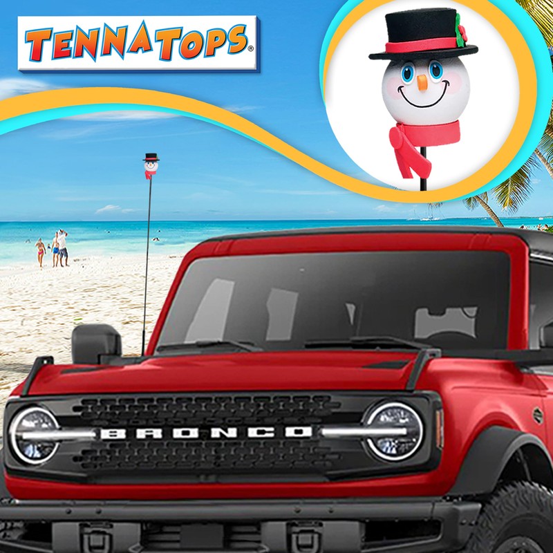 Tenna Tops Frosty Snowman Car Decor Antenna Topper Auto Accessory