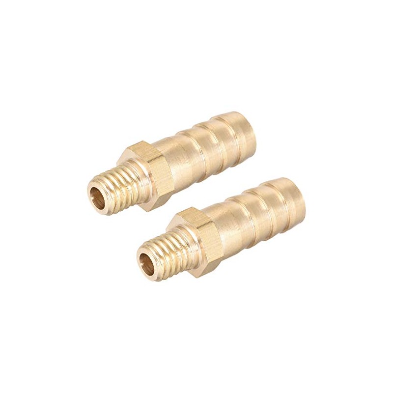 sourcing map 2 Pieces Brass Fitting Connector M8-1 mm Pitch
