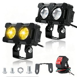 2 PCS Luces Exploradoras LED para Mot, 26000 LM Exploradoras para Moto, 120W Luces de Conducción de Motocicleta, IP67, para Mot, SUV UTV Bicicleta Eléctrica