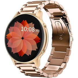 Blueshaweu Compatible for TUYOMA Smartwatch 1.28 Inch Band, Quick Release Stainless Steel Metal Replacement Straps Compatible TUYOMA LW36 Smartwatch 2022 (Rose Gold)