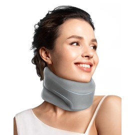 BETOVIN Neck Brace Cervical Collar - Neck Support Brace for Sleeping, Soft Foam Wraps Keep Vertebrae Stable and Aligned for Relief of Cervical Spine Pressure for Women & Men, (12.6-15.8 Inch) Grey