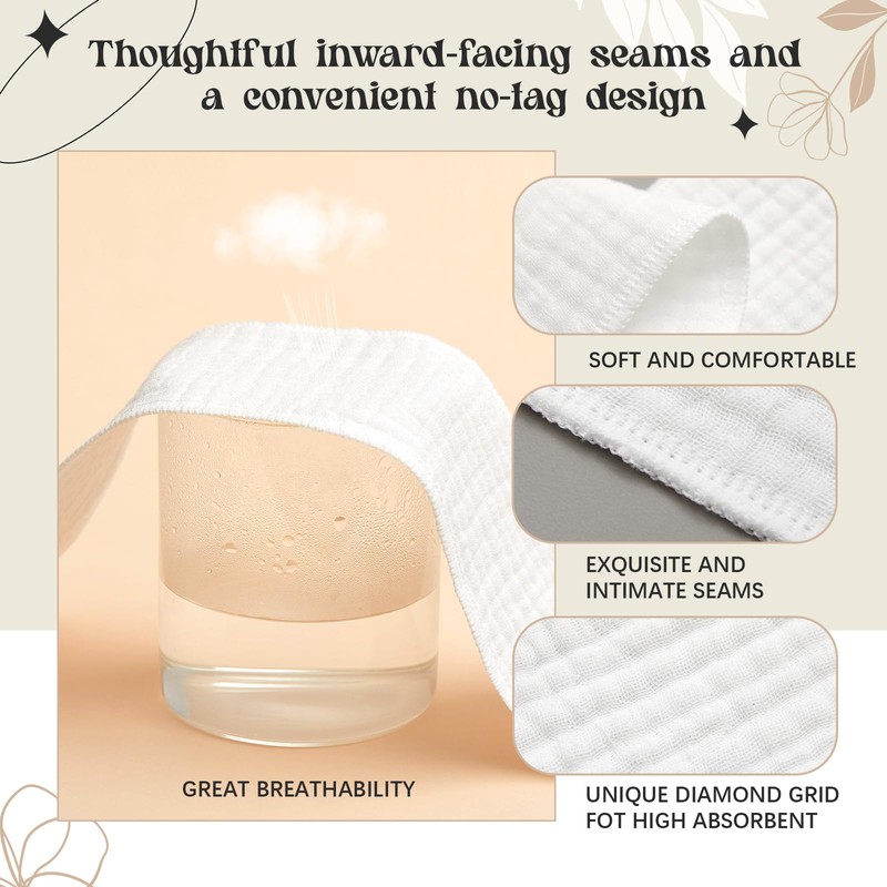 Toulite 10 Pcs 6 Layer Bra Liner Sweating, Cotton Sweat