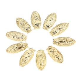 SAFIGLE 10pcs Virgin Nail Charms Embossed Lady of Guadalupe Nail Art Gems Stylish Metal Decorations and Jewelry Making for Women