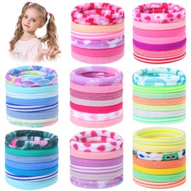 Nenjindz Thick Cotton Hair Bobbles Women Soft Premium Stretchy Ponytail Holder, Seamless Hair Bands Strong Stretch Elastic Hair Bobbles for Thick & Curly Hair (Multi-Colour, 54 Pieces)