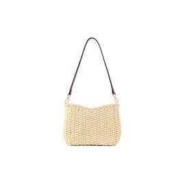 Ulisty Women Small Faux Straw Bag Mini Woven Underarm Bag Summer Beach Bag Square Bag Shoulder Bag Handbag Purse beige