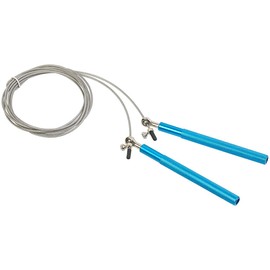 PEARL Sports Professional Skipping Rope Boxing: Professional High Speed Skipping Rope with 3D Ball Bearings and Wire Core, Blue (Skipping Rope Sport, Wire Skipping Rope, Non-Slip)