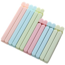 ZUNNY HJERBOF Bag Retainer Clips, Sealing Clips, Food Storage, Keep Fresh, Moisture-Proof, Moisture-Proof, Antioxidant, Freshness Retention, For Kitchen, Easy to Store Your Food, Reusable 12 Pieces, 3