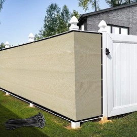 KOOL KOI SHADE 8' x 145' Custom Size Grey Fence Privacy Screen Cover Windscreen Heavy Duty Commercial Grade Strong Binding with Zip Tie - We Take Custom Orders