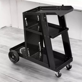 Chicago Electric 100 lb Rolling Steel Welding Cart Heavy Duty Plasma Cutter MIG TIG Welder Garage