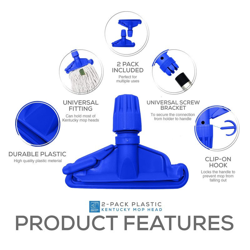 Kentucky Mop Head Clip Colour Coded, Pack of 2 Plastic