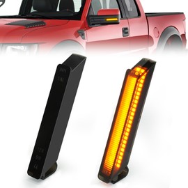 NEIFILES LED Side Mirror Turn Signal Lights Compatible with Ford F150 2004-2014, Reflector Lamps Raptor 2010-2014, Expedition 1997-2007 Smoked Lens Amber Light