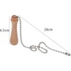 Light Wood Beaded Pull Chain Extension with Connector Wooden Pillars