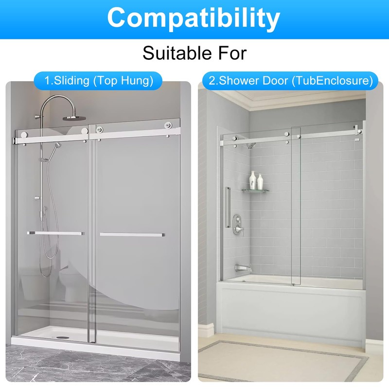 2-Size M6219 Sliding Shower Door Bottom Guide Combo Pack –