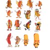 EoBeCy HOT DOGS Temporary Tattoos - FULL SHEET Sports Birthday Party Supplies KIDS