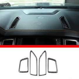 Soft Carbon Fiber Car Dashboard Air Conditioning Air Outlet Frame Decorative Stickers for Ford Ranger 2015-2021 Interior Accessories 4pcs