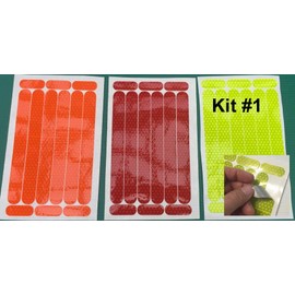 Oralite Reflective Hard Hat Decals Kit #1 V98 Safety Construction Helmet Safety Stickers Prismatic Reflective Tape (Red)