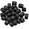 mookaitedecor Black Obsidian Runes Stones Set (25 Pieces), Tumbled Gemstone