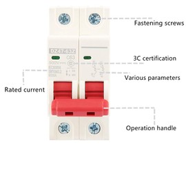 4pcs 250V 10A DC Isolator Circuit Breaker Circuit Breaker DZ47-63Z-2P 35mm DIN Rail Mount PV Isolator Switch Solar System Protection Air Switch DC Circuit Protection
