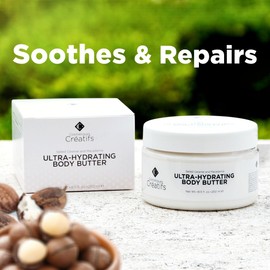 Cosmétiques Créatifs Ultra-Hydrating Body Butter with Shea Butter, 8.5 fl. oz., Salted Caramel and Macadamia Scent, Deep Moisturizing, Soothes, Repairs, and Nourishes Skin
