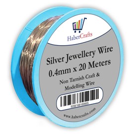 0.4mm Silver Jewellery Wire Tarnish Proof Brass Bendable Metal Wire for Jewellery Making Sculpting Modelling Crafts Wire Weaving & Wrapping (0.4mm - Silver - 26 Gauge - 1 Spool - 20 Meters)
