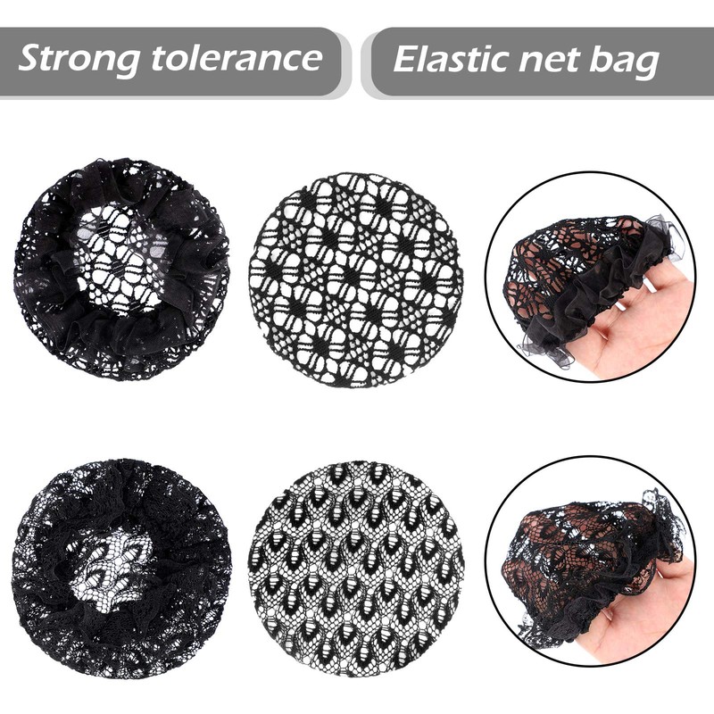 Waydress 8 Pcs Ballet Hair Net Bun Cover Invisible Elastic