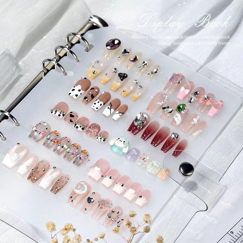 Clear Press on Nail Swatch Book Display Empty Fake Nail