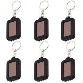 MODOAO Solar Mini LED Light A Pack of 6 Portable flashlights，Keychain Bright Flashlight Mini Lighting Suitable for Home and Outdoor us (Black)