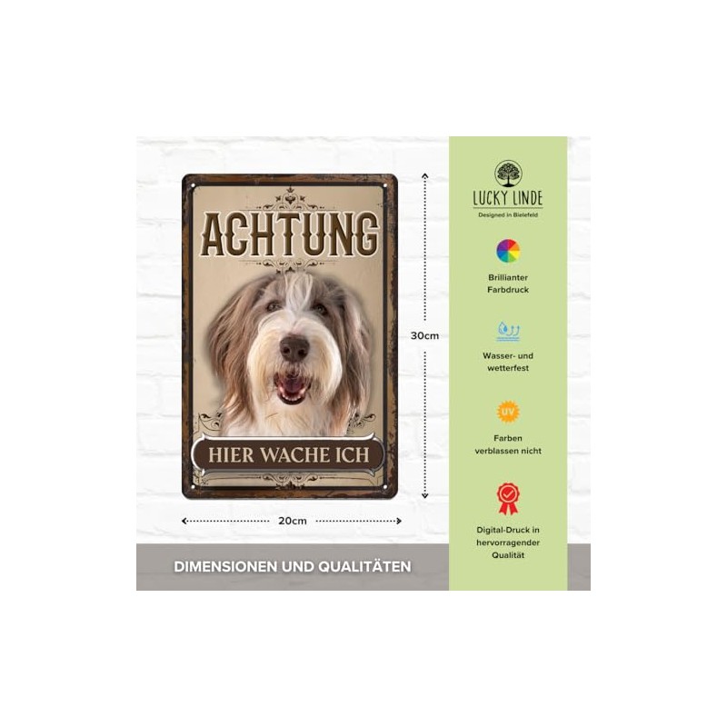 30 x 20 cm Weatherproof Dog Tin Sign, Warning Notice,