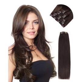 Missme Clip-In Real Hair Extensions, 7 Pieces, 45 cm, 18 Inches, 120 g, 16 Pieces, Platinum Blonde, Remy Extensions