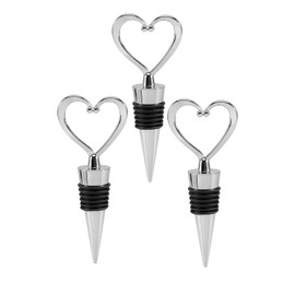 3 Pcs Wine Beverage Bottle Stopper Wine Stoppers Heart Shape Heart Shape Wine and Beverage Bottle Stoppers for Guests Wine Stopper Reusable for Wedding Party Gifts