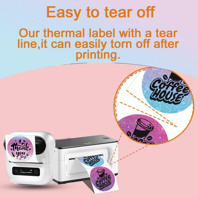 Thermal Circle Labels, 2 x 2 inches, 280 Labels per