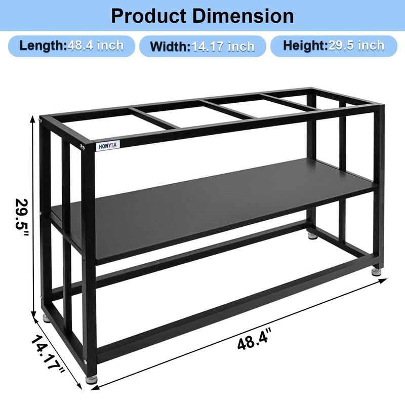 HONYTA Fish Tank Stand Heavy Duty Metal Aquarium Stand 55
