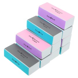 Gatuida 10pcs Four Sided Nail Polishing Buffer File Polishing Sponge for Art Durable Sanding Blocks for Professional Home Use Random Colors Random Color