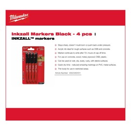Milwaukee - INKZALL Markers Black - 4 pcs
