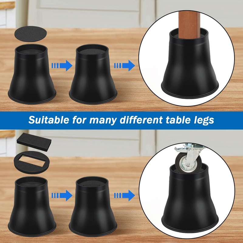 ANNKUT Bed Risers 6 Inch Heavy Duty, Round Furniture Risers